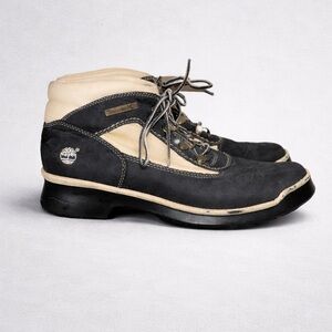 Timberland Euro Hiker Women’s Boots Black & Cream Leather Size 8M